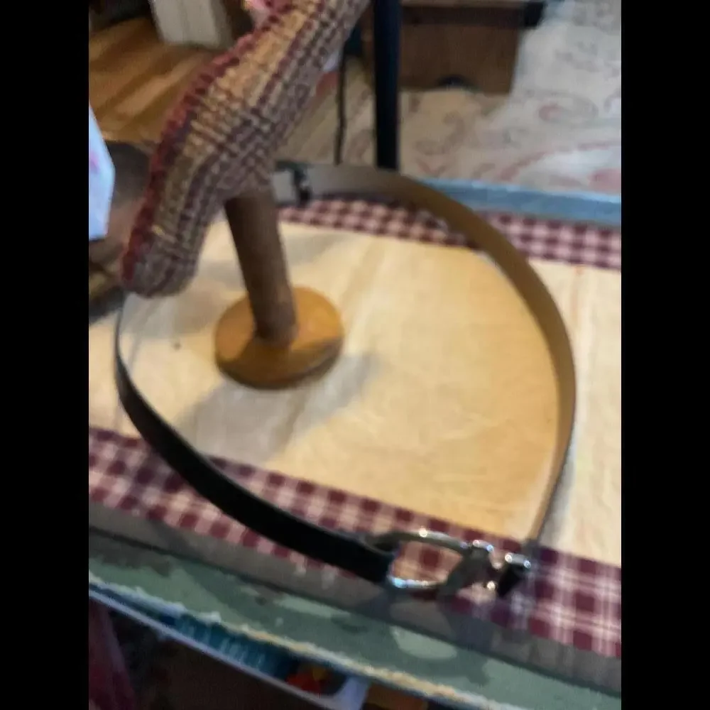 Black Man made Leather Belt with Unique Silver Buckle 39”